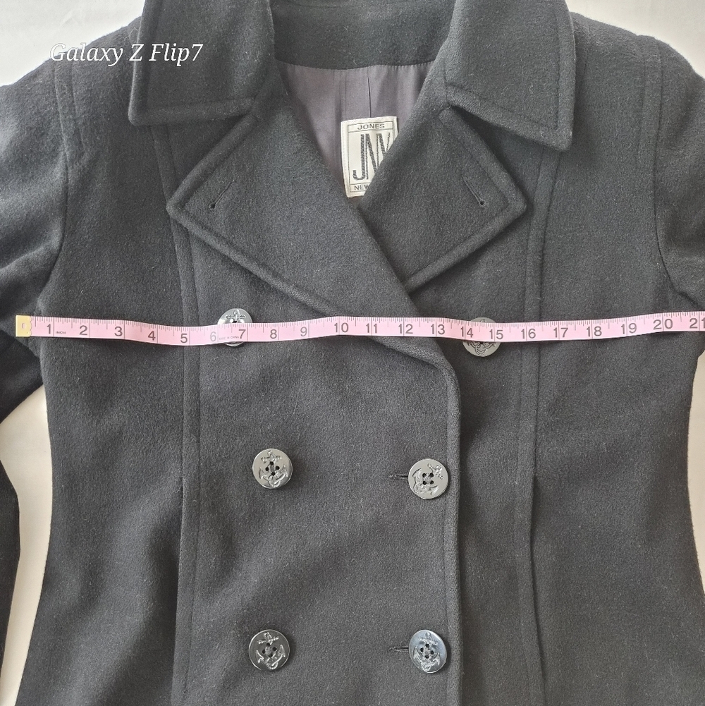​Jones New York 100% Pure Wool Double Breasted Pea Coat - Picture 4 of 8